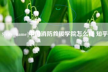 宁国中国消防救援学院怎么样 知乎