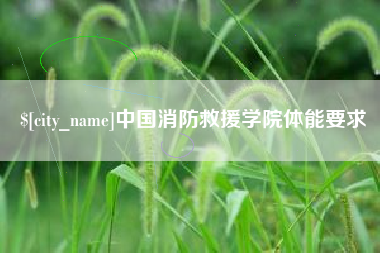 宁国中国消防救援学院体能要求