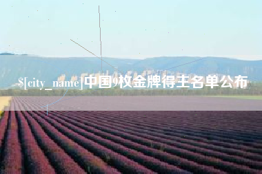 宁国中国9枚金牌得主名单公布