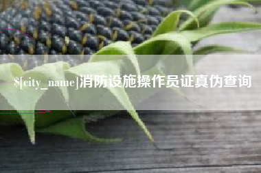 宁国消防设施操作员证真伪查询