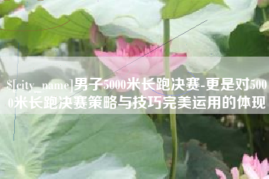 宁国男子5000米长跑决赛-更是对5000米长跑决赛策略与技巧完美运用的体现