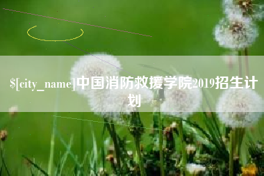 宁国中国消防救援学院2019招生计划