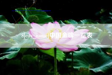 宁国中国金牌一览表